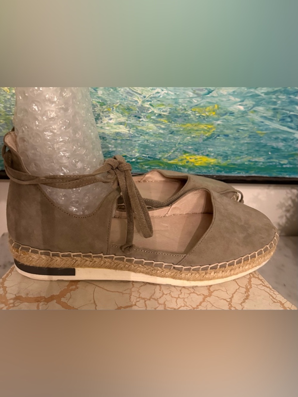 Caslon Women’s Espadrille Lace-Up Flats in Taupe